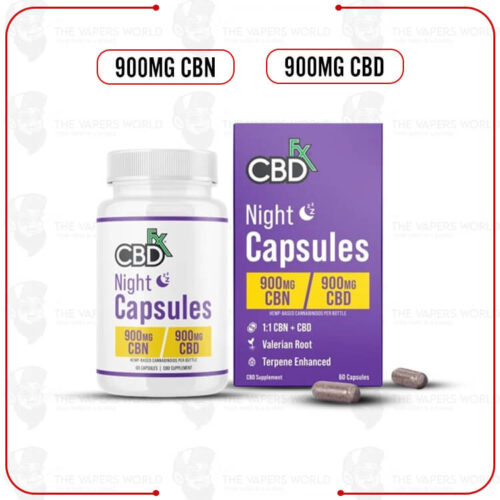 CBDFx CBD + CBN Night Capsules For Sleep 1:1 Ratio 900mg