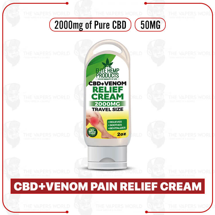 Elite Hemp - CBD+Venom Pain Relief Cream 2000mg Travel Size