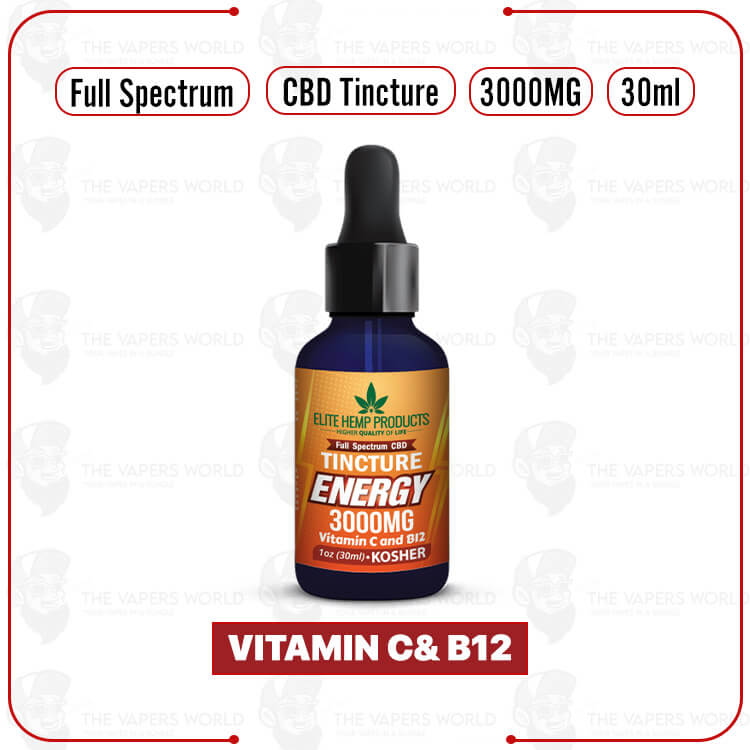 Elite Hemp CBD Tincture 3000mg Energy