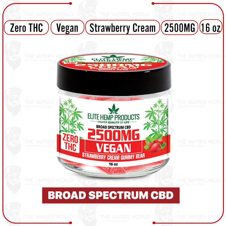 Elite Hemp – CBD Vegan Gummies 2500mg Strawberry Cream