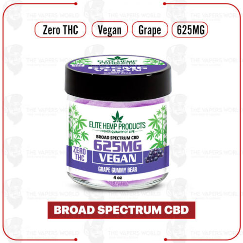 Elite Hemp CBD Vegan Gummies 625mg Grape