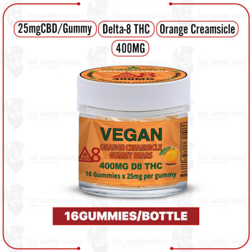 Elite Hemp - Delta 8 Vegan Gummies 400mg Orange Creamsicle