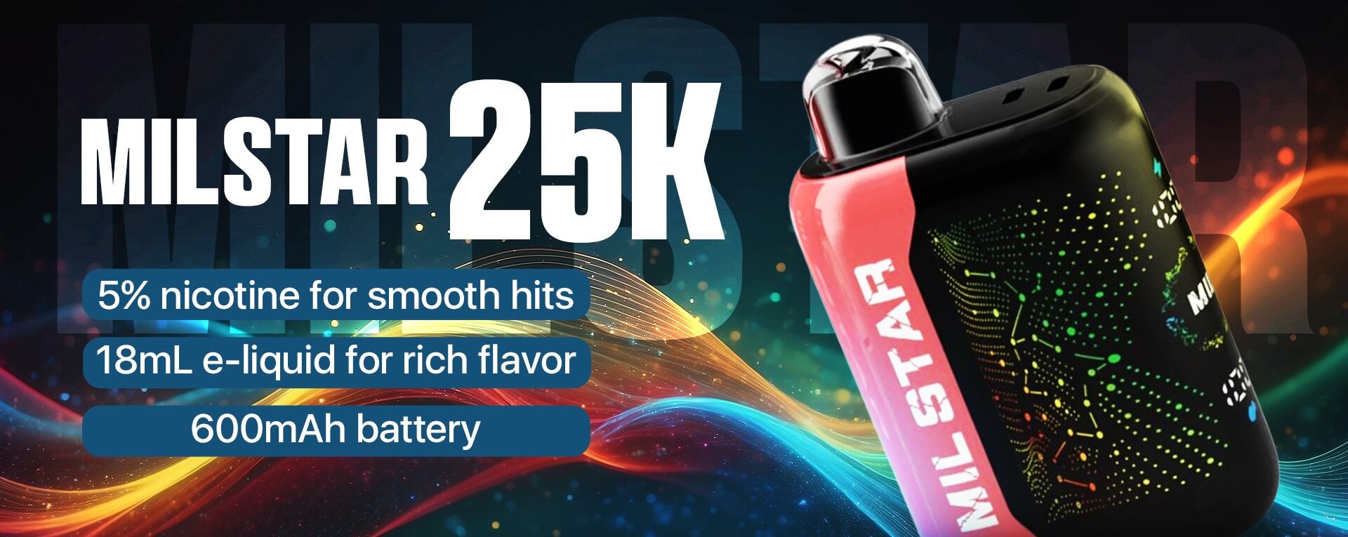 Milstar 25K Disposable Vape Features