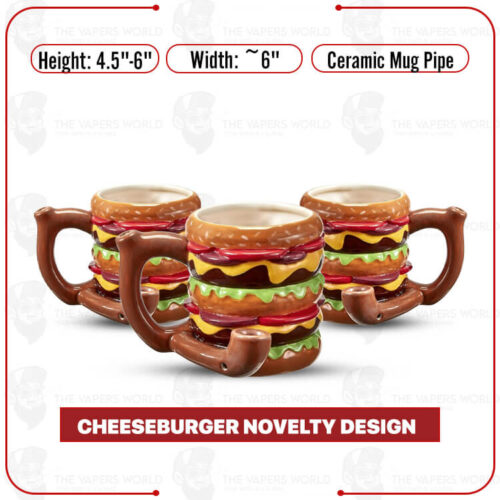 Cheeseburger Ceramic Pipe Mug