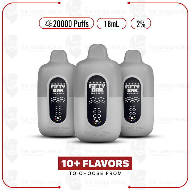 Fifty Bar V2 Silver Series 20000 Puff 2% Disposable