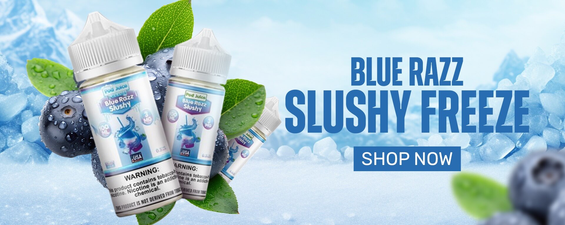 Pod Juice Blue Razz Slushy Freeze