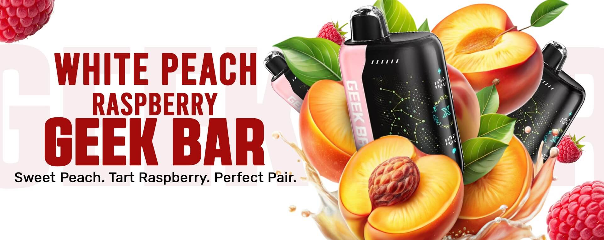 White Peach Raspberry Geek Bar Pulse X 25K